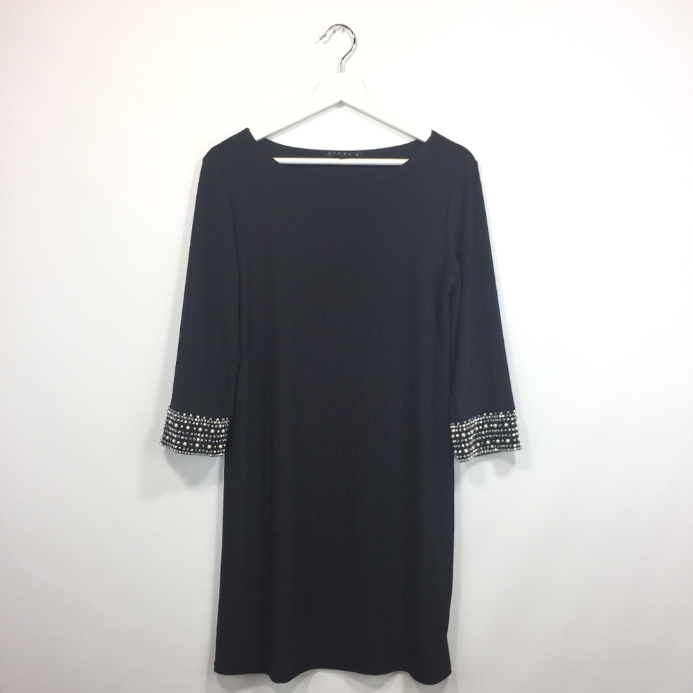 Tiana B PM Petite Medium Dress Black 3/4 Sleeves